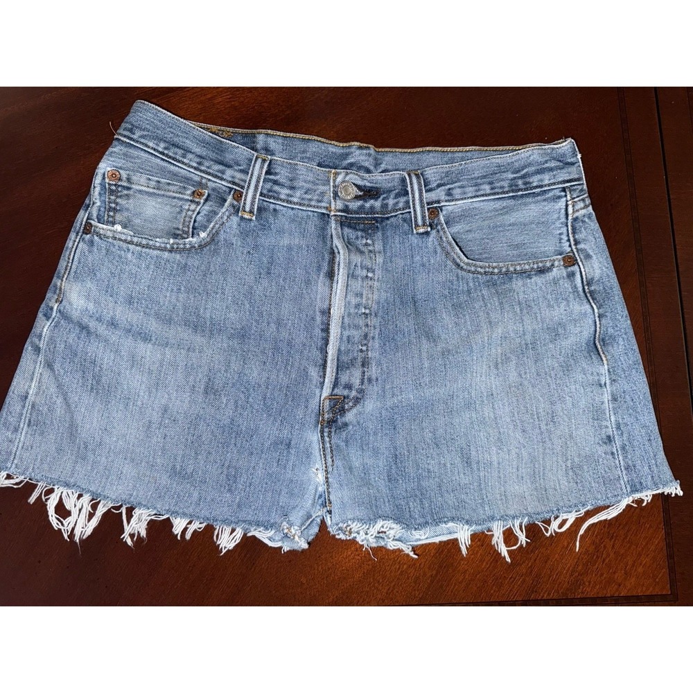 Levi Womens 501 Cut‎ Off Jean Short Size 33 Button Fly Daisy Dukes SEE NOTES B